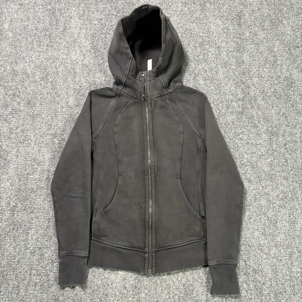 Lululemon Scuba Full Zip Hoodie Women's 4 Black Hooded Gym Athletic